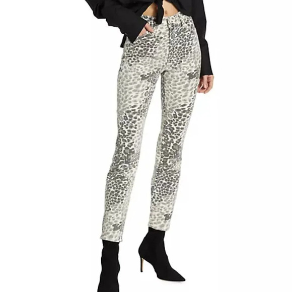 MOTHER The Dazzler Printed Skinny Jeans in Shadow Leopard. Sz: 26